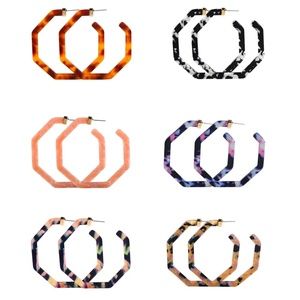 ✨BAUBLEBAR STYLE RESIN GEOMETRIC HOOP EARRINGS✨